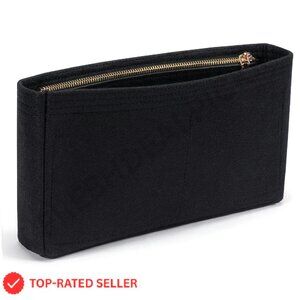 Felt Handbag Organizer Insert Liner Pouch with Zipper Multiple Pockets